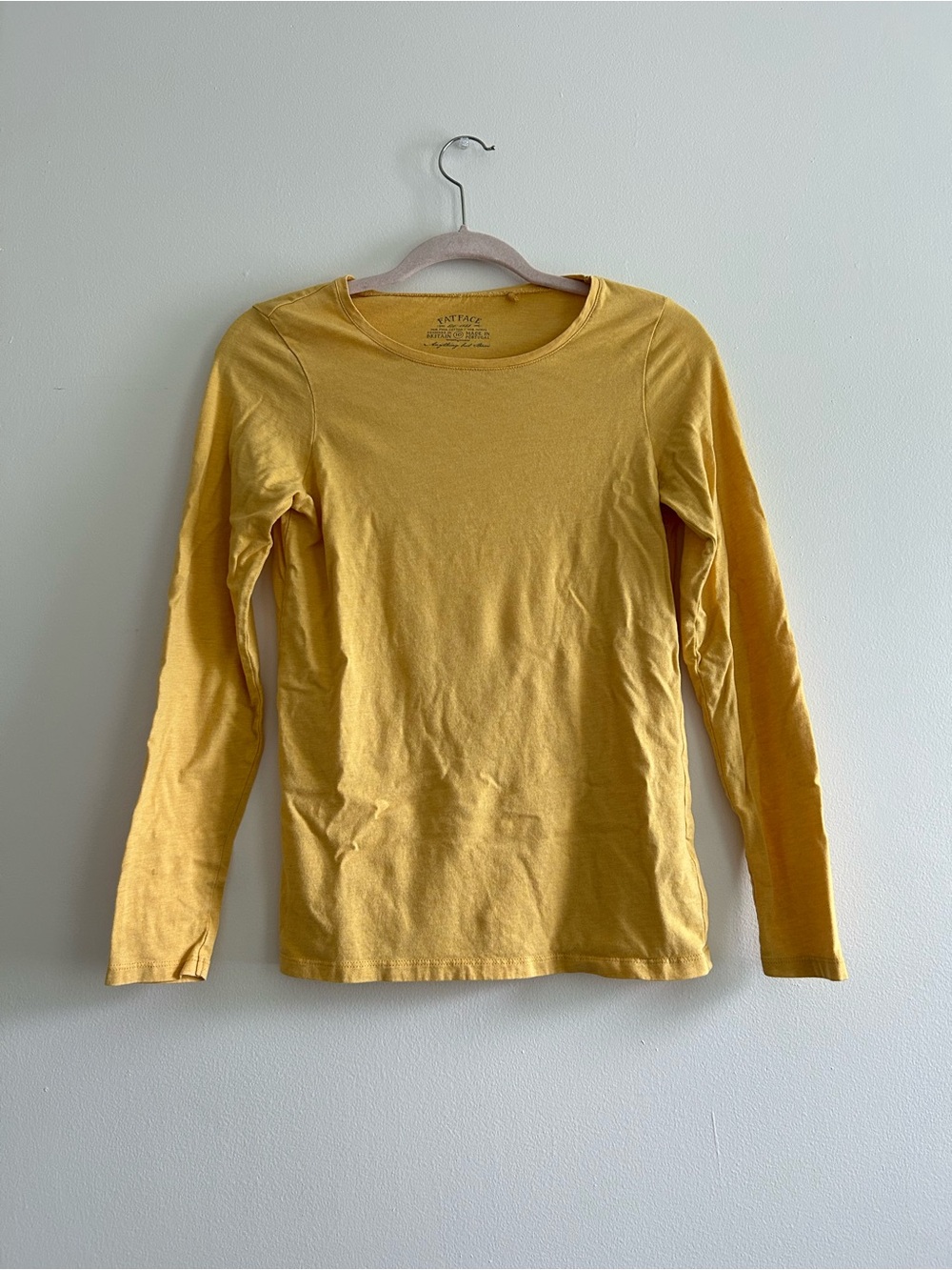 FATFACE Women's Long-Sleeve Cotton Crewneck Top - Yellow